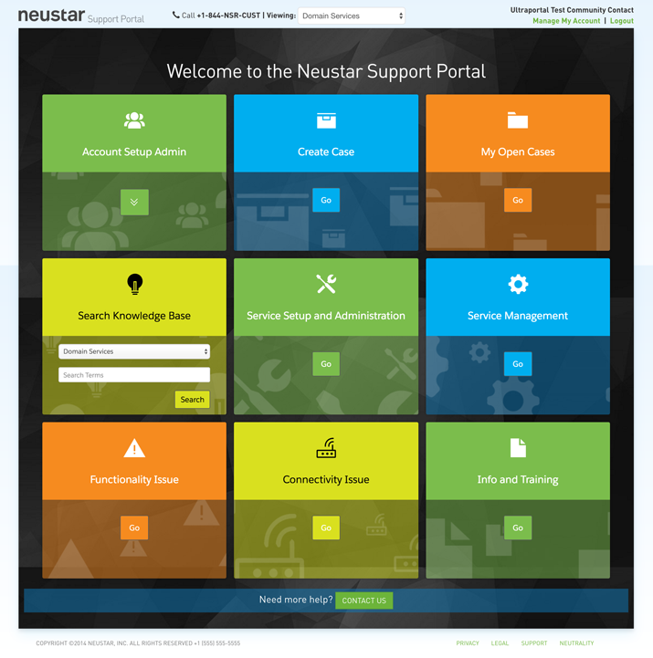 Neustar support portal desktop