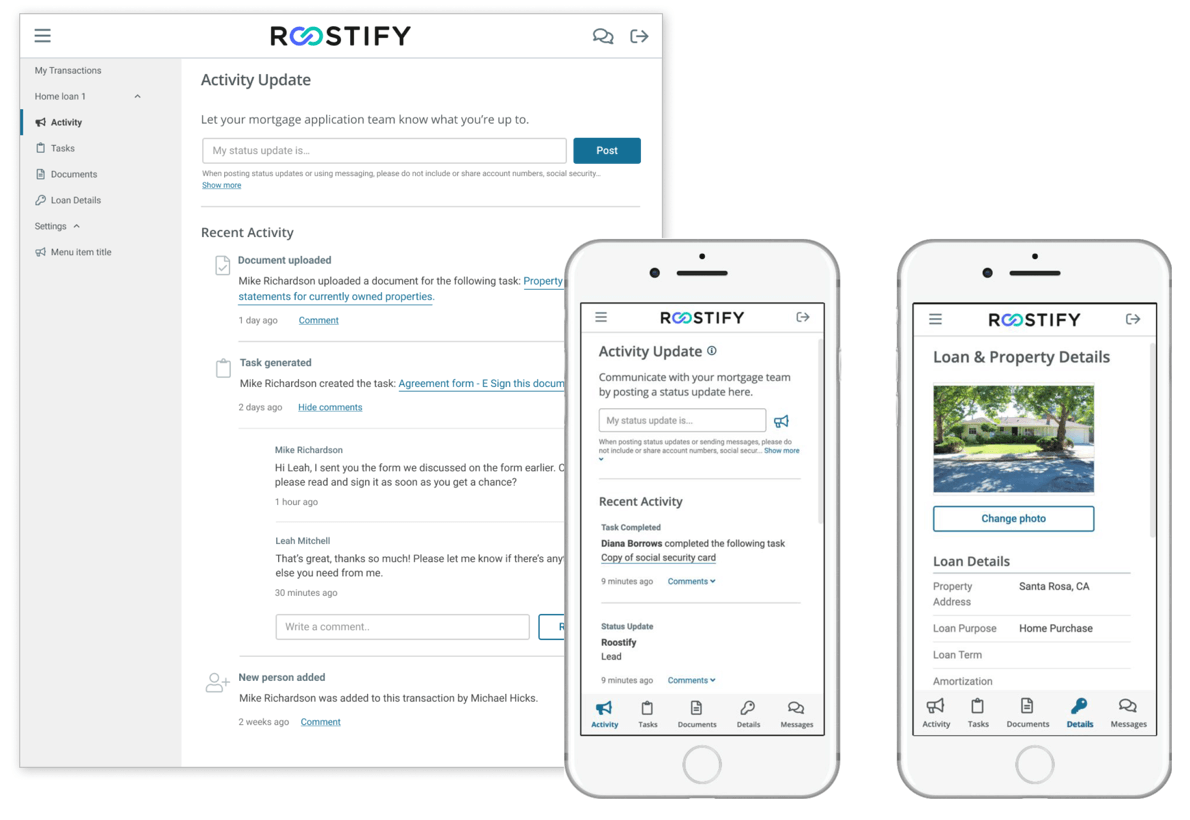 Redesigned Roostify Dashboard