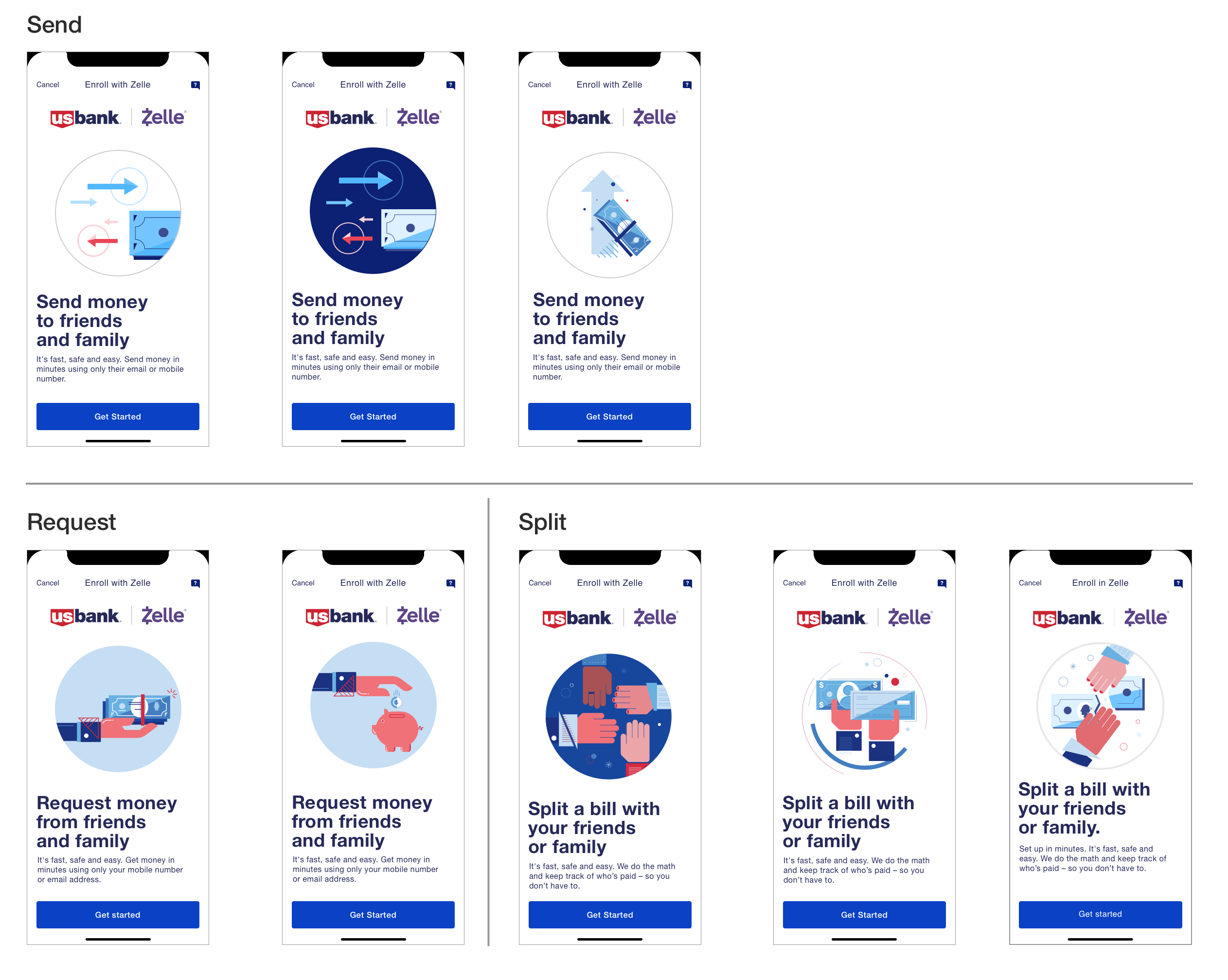 Second Round of Mockups in Illustration Style